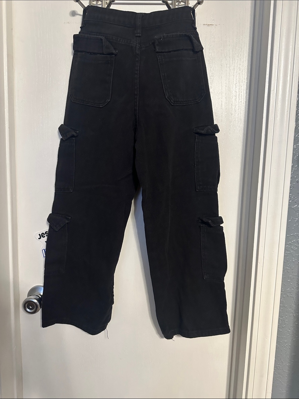 Kids Black Cargo Pants - Durable Utility Style